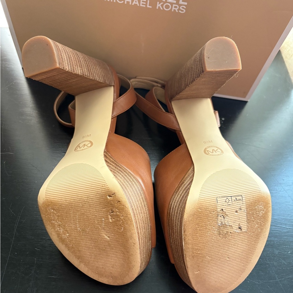 Michael Kors Brown Platform Slingback Sandals - Picture 4 of 5